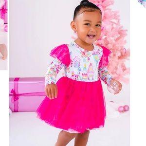 Birdie bean Jovie tulle gingerbread onesie holiday dress size 18-24 months